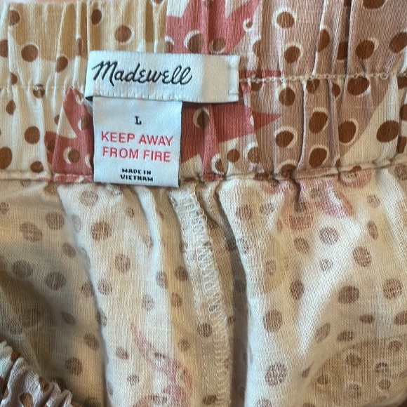 Madewell women’s oversized pajama shorts in zoo pockets linen/cotton large - Picture 6 of 8